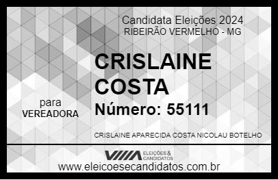 Candidato CRISLAINE COSTA 2024 - RIBEIRÃO VERMELHO - Eleições