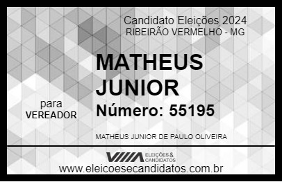 Candidato MATHEUS JUNIOR 2024 - RIBEIRÃO VERMELHO - Eleições