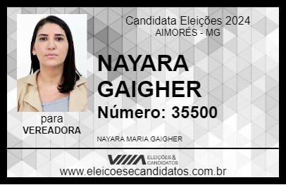 Candidato NAYARA GAIGHER 2024 - AIMORÉS - Eleições