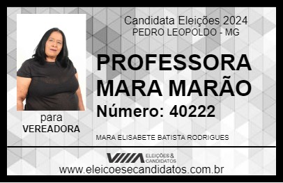 Candidato PROFESSORA MARA MARÃO 2024 - PEDRO LEOPOLDO - Eleições