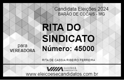 Candidato RITA DO SINDICATO 2024 - BARÃO DE COCAIS - Eleições