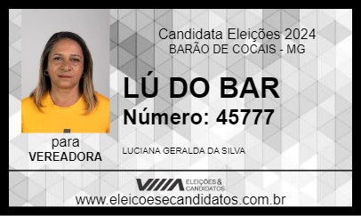 Candidato LÚ DO BAR 2024 - BARÃO DE COCAIS - Eleições