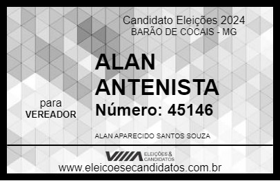 Candidato ALAN ANTENISTA 2024 - BARÃO DE COCAIS - Eleições