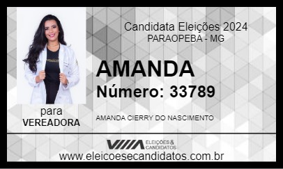 Candidato AMANDA 2024 - PARAOPEBA - Eleições