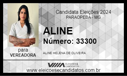 Candidato ALINE 2024 - PARAOPEBA - Eleições