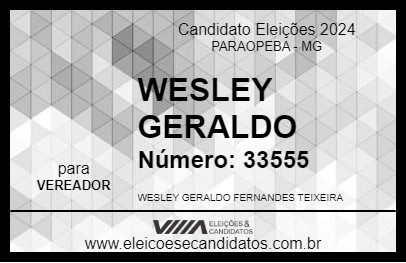 Candidato WESLEY GERALDO 2024 - PARAOPEBA - Eleições