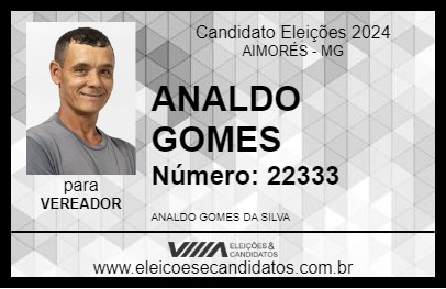 Candidato ANALDO GOMES 2024 - AIMORÉS - Eleições