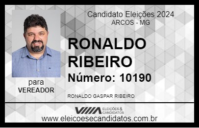 Candidato RONALDO RIBEIRO 2024 - ARCOS - Eleições