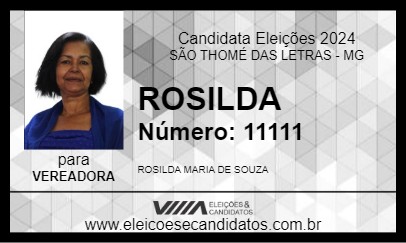 Candidato ROSILDA 2024 - SÃO THOMÉ DAS LETRAS - Eleições