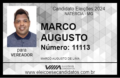 Candidato MARCO AUGUSTO 2024 - NATÉRCIA - Eleições