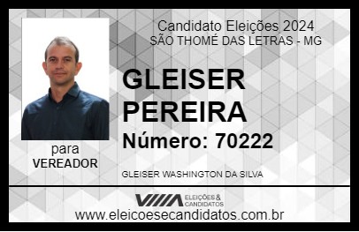 Candidato GLEISER PEREIRA 2024 - SÃO THOMÉ DAS LETRAS - Eleições