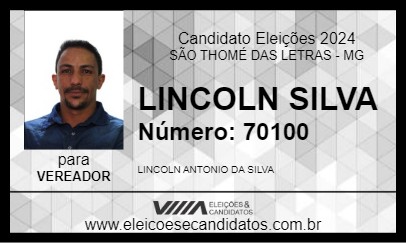 Candidato LINCOLN SILVA 2024 - SÃO THOMÉ DAS LETRAS - Eleições