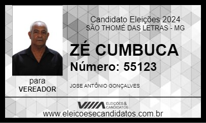 Candidato ZÉ CUMBUCA 2024 - SÃO THOMÉ DAS LETRAS - Eleições