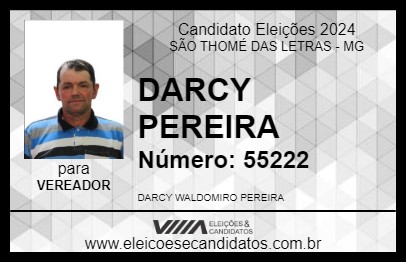 Candidato DARCY PEREIRA 2024 - SÃO THOMÉ DAS LETRAS - Eleições