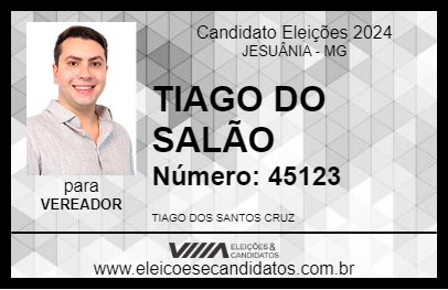 Candidato TIAGO DO SALÃO 2024 - JESUÂNIA - Eleições