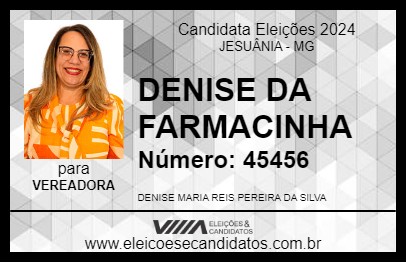 Candidato DENISE DA FARMACINHA 2024 - JESUÂNIA - Eleições