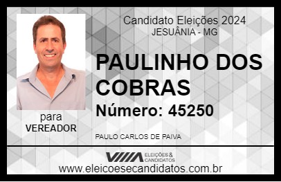 Candidato PAULINHO DOS COBRAS 2024 - JESUÂNIA - Eleições