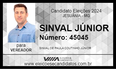 Candidato SINVAL JÚNIOR 2024 - JESUÂNIA - Eleições