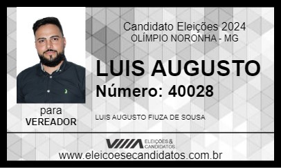 Candidato LUIS AUGUSTO 2024 - OLÍMPIO NORONHA - Eleições