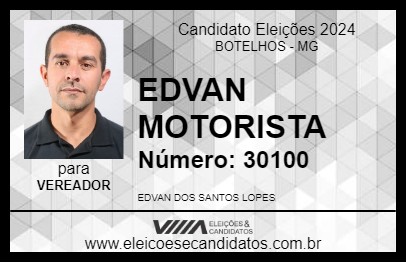 Candidato EDVAN MOTORISTA 2024 - BOTELHOS - Eleições