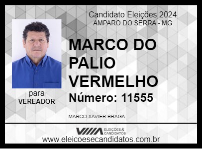 Candidato MARCO DO PALIO VERMELHO 2024 - AMPARO DO SERRA - Eleições