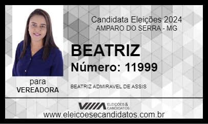 Candidato BEATRIZ 2024 - AMPARO DO SERRA - Eleições