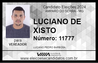 Candidato LUCIANO DE XISTO 2024 - AMPARO DO SERRA - Eleições