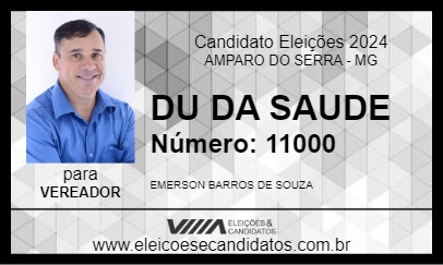 Candidato DU DA SAUDE 2024 - AMPARO DO SERRA - Eleições