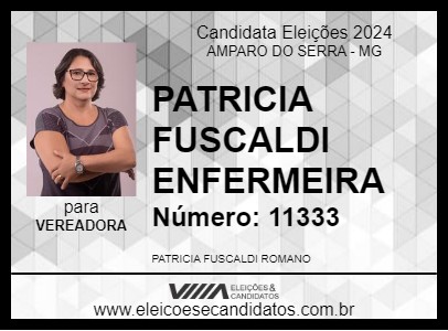 Candidato PATRICIA FUSCALDI ENFERMEIRA 2024 - AMPARO DO SERRA - Eleições