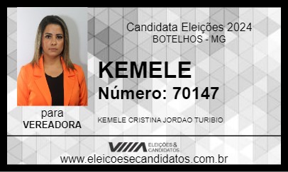 Candidato KEMELE 2024 - BOTELHOS - Eleições