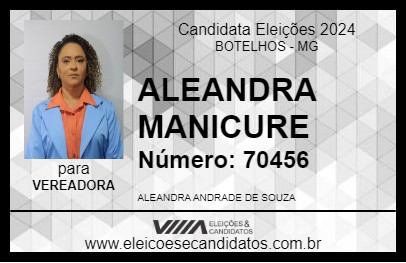 Candidato ALEANDRA MANICURE 2024 - BOTELHOS - Eleições