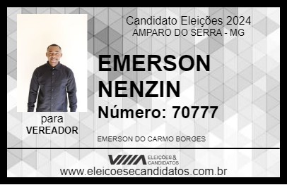 Candidato EMERSON NENZIN 2024 - AMPARO DO SERRA - Eleições