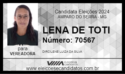 Candidato LENA DE TOTI 2024 - AMPARO DO SERRA - Eleições