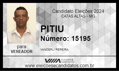 Candidato PITIU 2024 - CATAS ALTAS - Eleições