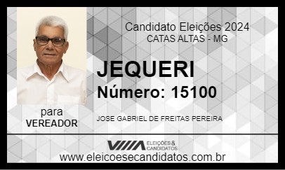 Candidato JEQUERI 2024 - CATAS ALTAS - Eleições