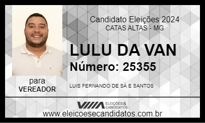 Candidato LULU DA VAN 2024 - CATAS ALTAS - Eleições