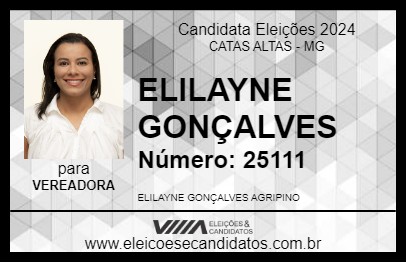 Candidato ELILAYNE GONÇALVES 2024 - CATAS ALTAS - Eleições