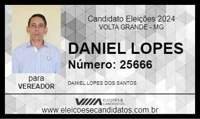 Candidato DANIEL LOPES 2024 - VOLTA GRANDE - Eleições