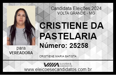 Candidato CRISTIENE DA PASTELARIA 2024 - VOLTA GRANDE - Eleições