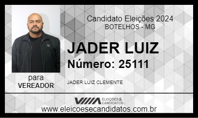 Candidato JADER LUIZ 2024 - BOTELHOS - Eleições