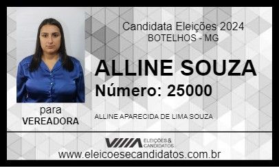 Candidato ALLINE SOUZA 2024 - BOTELHOS - Eleições