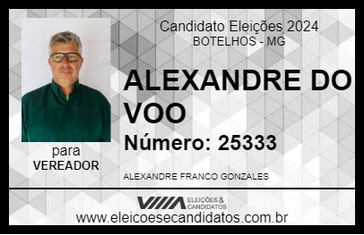 Candidato ALEXANDRE DO VOO 2024 - BOTELHOS - Eleições