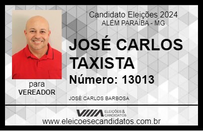 Candidato JOSÉ CARLOS TAXISTA 2024 - ALÉM PARAÍBA - Eleições