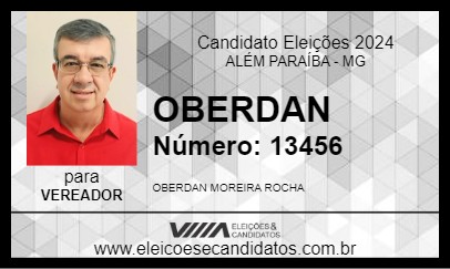 Candidato OBERDAN 2024 - ALÉM PARAÍBA - Eleições