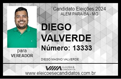 Candidato DIEGO VALVERDE 2024 - ALÉM PARAÍBA - Eleições