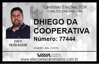 Candidato DHIEGO DA COOPERATIVA 2024 - CARLOS CHAGAS - Eleições