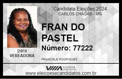 Candidato FRAN DO PASTEL 2024 - CARLOS CHAGAS - Eleições