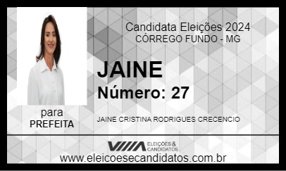 Candidato JAINE 2024 - CÓRREGO FUNDO - Eleições