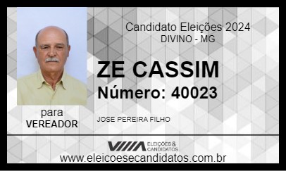 Candidato ZE CASSIM 2024 - DIVINO - Eleições