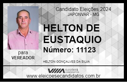 Candidato HELTON DE EUSTAQUIO 2024 - JAPONVAR - Eleições